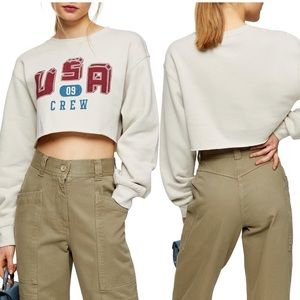 topshop cropped crewneck